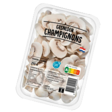 Gesneden witte champignons